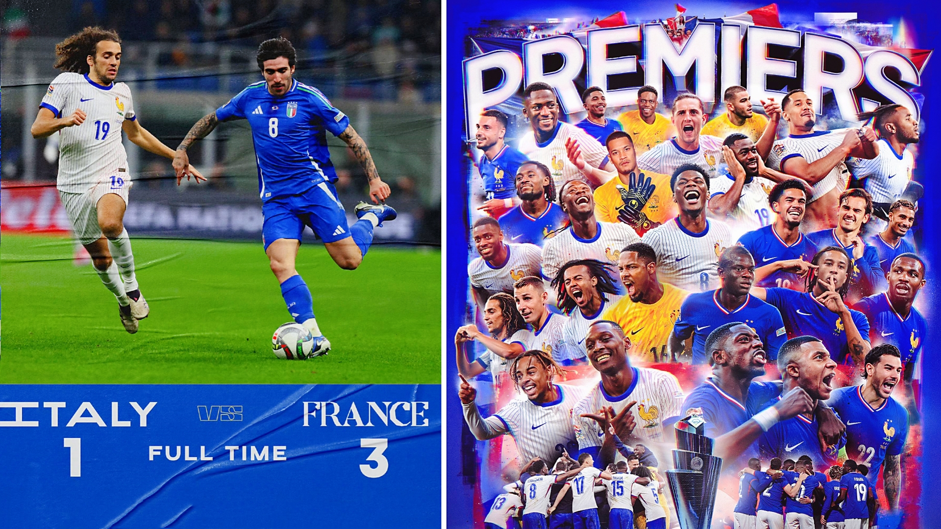 法国队连胜三场，晋级欧国联四强